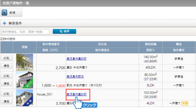 物件所在地をクリック