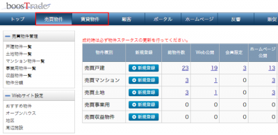 メニューの選択